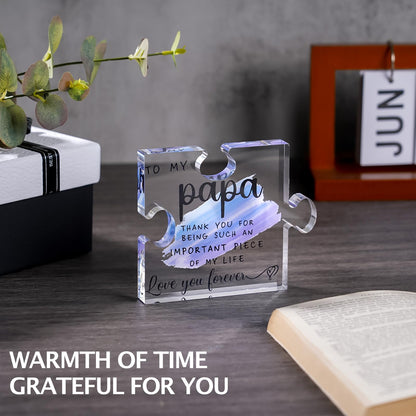 Papa Gifts from Grandkids - Papa Gifts from Grandchildren - Best Papa, Grandpa, Grandfather Gifts Card, Papa Fathers Day, Grandparents Day, Birthday Gifts from Grandkids - Papa Puzzle Piece