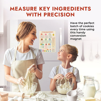 Kitchen Conversion Chart Magnet for Easier Cooking & Kitchen Baking - Kitchen Gadget Baking Gifts - Metric Conversion Chart for Cooking - Cute Kitchen Accessories - Kitchen Needs Baking Accessories