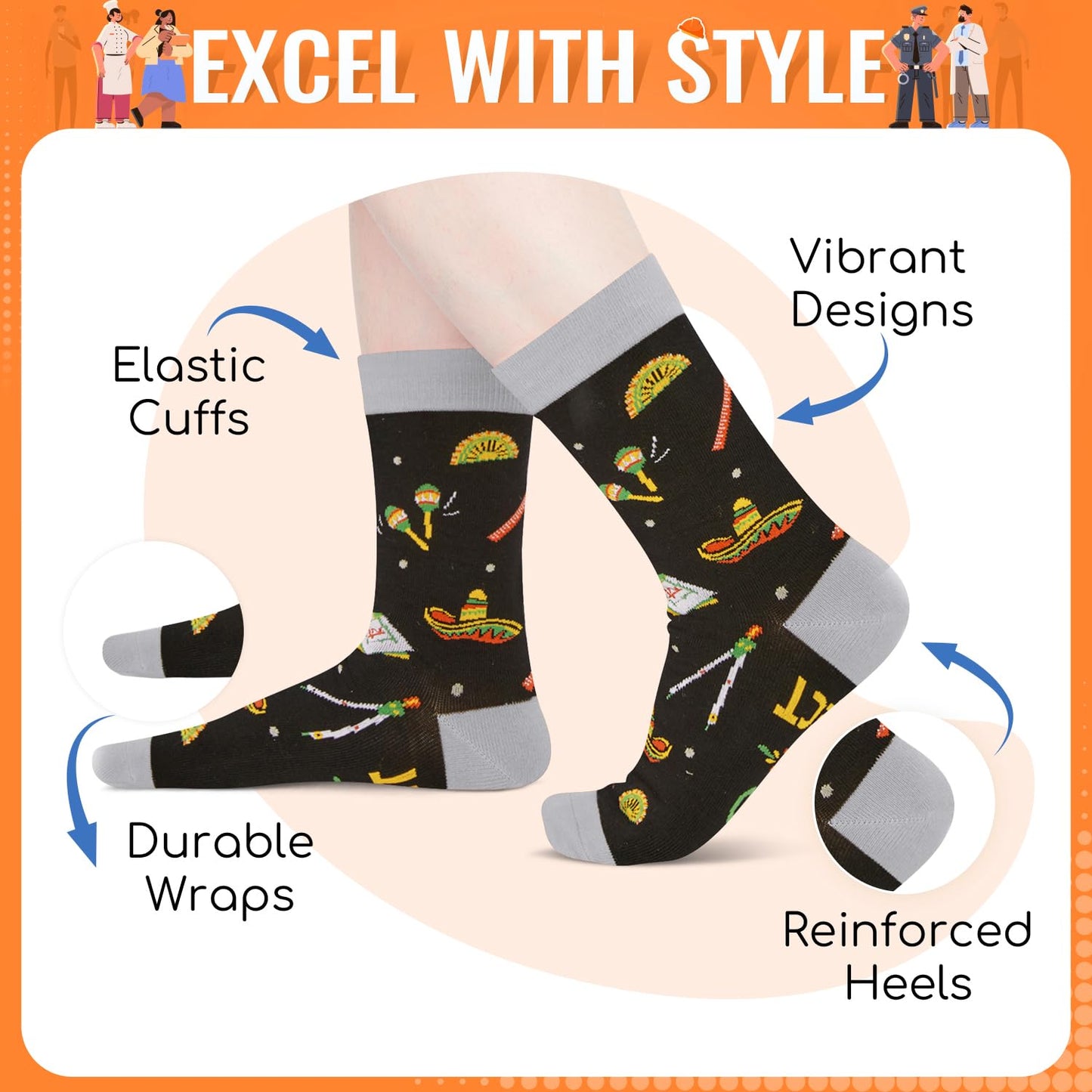HAPPYPOP Gifts for Mechanic Architect - Trainer Diver Plumber Musician Socks for Him Her