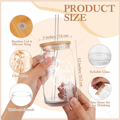 Irenare Bridesmaid Proposal Gifts Set Robes Makeup Bag Cup Cards Hair Tie Bracelet Diamond Pen Bridesmaid Gift Box(Champagne,8 Pcs)