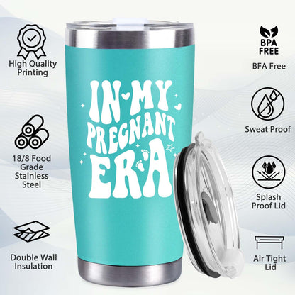 New Mom Gifts for Women, Pregnancy Gift for First Time Mothers, Mom to Be Tumbler, 20oz Insulated Cup with Lid & Straw for Wife Sister Daughter, Gender Reveal Baby Shower Mothers Day Present Xmas Gift