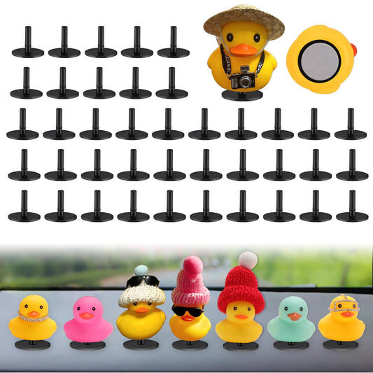 40pcs Duck Plug, Flock Locker Rubber Duck Holder Dashboard for Jeep Dash & Fixed Display, Gift for Jeep Lover, Double-Sided Stickers Included (40pcs)