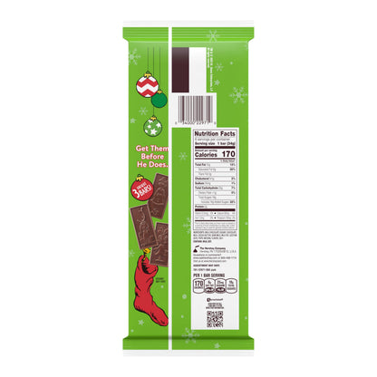 HERSHEY'S Grinch Milk Chocolate, Christmas Candy Bars, 1.2 oz (6 Count)