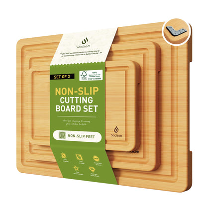 Bamboo Cutting Board Set Non Slip Feet Over Sink Kitchen Gadgets Seller 2024 First Apartment Essentials New Home Must Haves Things Stuff Accessories House Warming Decor Housewarming Hostess Host Gifts