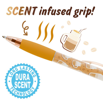 Scentco Coffee Smens - Gourmet Coffee-Scented Gel Pens, Black Ink, Medium Point, 6Pack Variety Set
