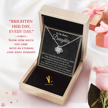 Larvincy Bonus Daughter Gifts from Stepdad Stepmom With Heartfelt Message & Elegant Box - Jewelry Gifts For Stepdaughter, To My Bonus Daughter Necklace On Birthday Graduation Wedding Christmas & More