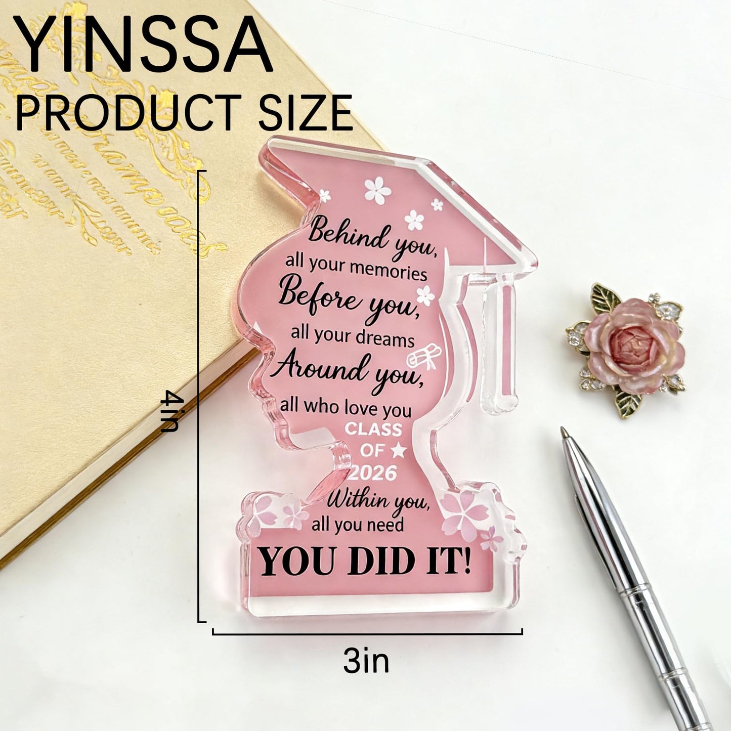 Graduation Decorations 2026 Class Of 2026 Graduation Gifts For Her College University College Middle Graduate Gifts For Women Personalized Acrylic Plaque Inspirational Decor Senior Keepsake
