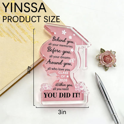 Graduation Decorations 2026 Class Of 2026 Graduation Gifts For Her College University College Middle Graduate Gifts For Women Personalized Acrylic Plaque Inspirational Decor Senior Keepsake
