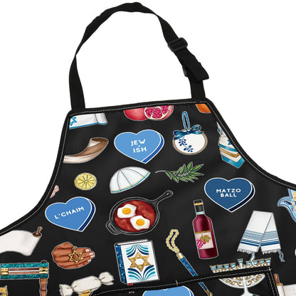 JNIAP Jewish Kitchen Apron Jewish Gift Hebrew Gift Hanukkah Apron Israeli Gift Ahava Love Apron Jewish Cooking Aprons