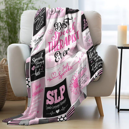 Speech Therapist Gift for Women, Speech Pathologist Gifts, SLP Gifts, Speech Language Pathologist Gift, Speech Therapy Gifts for Therapist, Gift for Speech Therapists Throw Blanket 60" x 50"