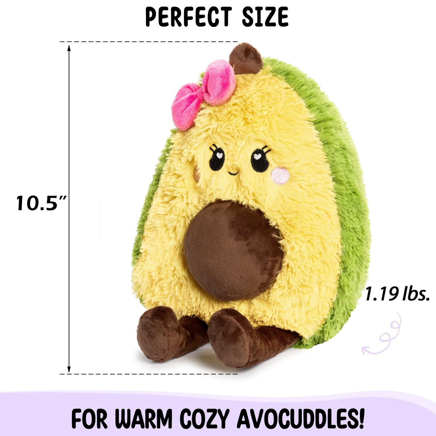Avocado Microwavable Unscented Heating Pad for Women and Kids- Cute Soft Cozy Pillow Plush Heatable Warm Stuffed Animals - Kawaii Hot and Cold Plushie Food Toy - Avocado Gifts for Girls and Boys