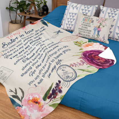 Sister-in-Law Gifts Blanket 60" x 50", Sister in Law Gifts for Women - Funny Present for Sisters Birthday Present Ideas Throw Blankets