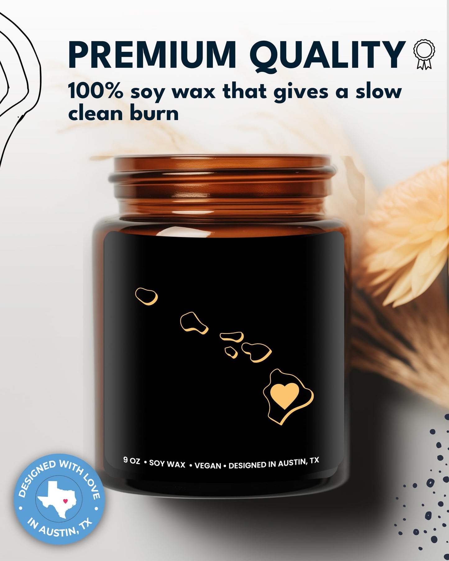 Hawaii Candle, Unique Hawaii Themed Gifts for Men and Women, Best Sentimental Souvenir Gifts for Moving Away, Thoughtful Home Sick Presents, Ideal for Birthday, Christmas, Graduation, Gift Ready