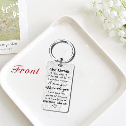 Jzxwan I Love You Pawpaw Gifts, Appreciate Pawpaw Birthday Keychain, Best Key Chain Present from Grandkids