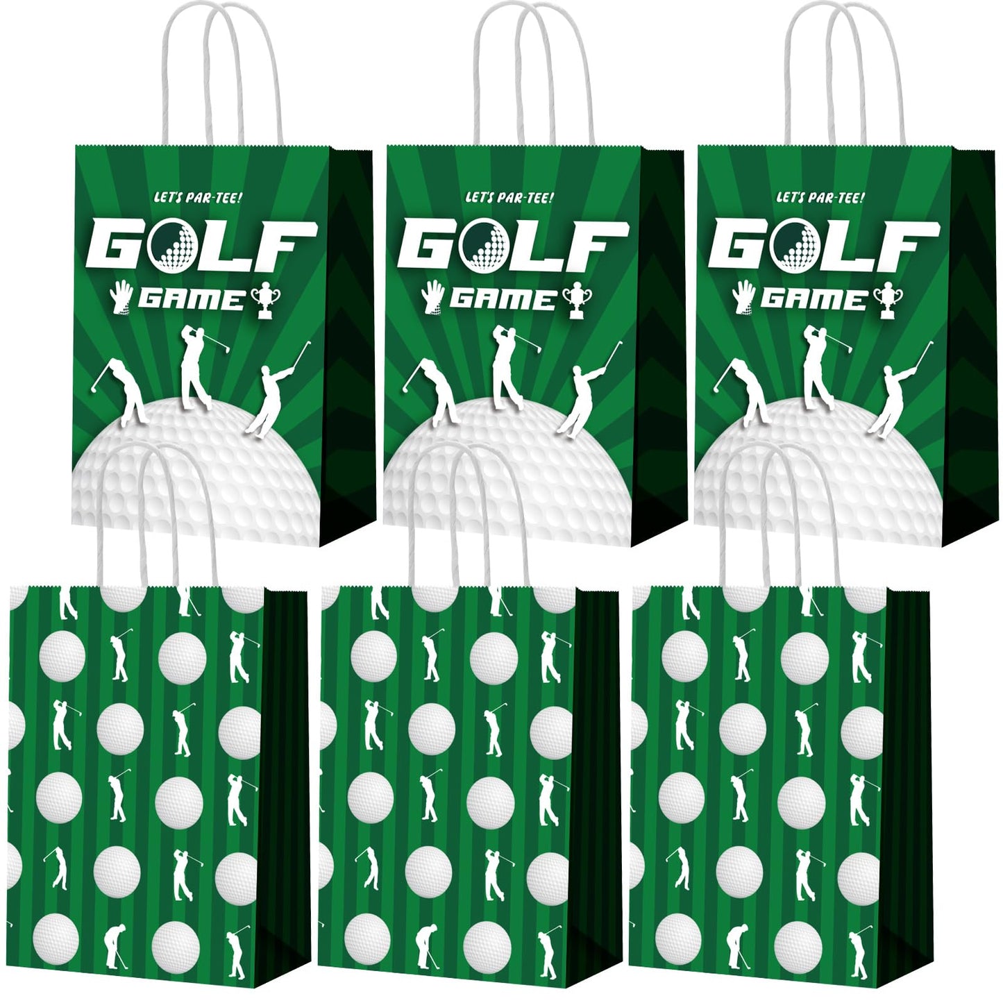 Leinuosen 30 Pcs Golf Gift Goodie Bags Cute Golf Treat Bags for Snacks and Candy Bag with Handle for Theme Adults Birthday Party Shower Favors, 8.3 x 5.9 x 3.1 Inch