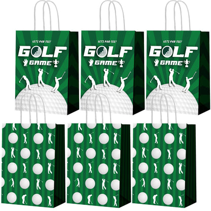 Leinuosen 30 Pcs Golf Gift Goodie Bags Cute Golf Treat Bags for Snacks and Candy Bag with Handle for Theme Adults Birthday Party Shower Favors, 8.3 x 5.9 x 3.1 Inch