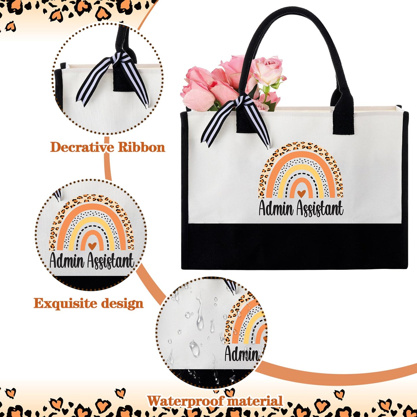 Geiserailie 8 Pcs Administrative Assistant Gifts for Women Including Large Tote Bag Cosmetic Bags Tumbler Cup Plush Socks Metal Keychain Card Administrative Professionals Day Gifts for Secretary Day