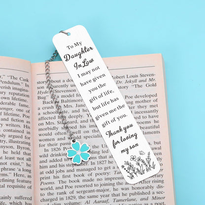Future Daughter in Law Gifts from Mother in Law Daughter in Law Mothers Day Birthday Gifts for Daughter-in-Law Anniversary Wedding Gift for Bride from Mother-in-Law Bookmark for Book Lover Christmas