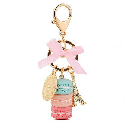 Keychain Ring Eiffel Tower Macaron Charm Cute Pendant Bag Charm Purse