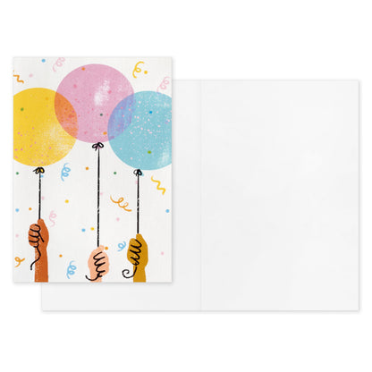 Hallmark 13" Large Gift Bag with Tissue Paper and Card (Happy Bday Balloons) for Kids, Grandchildren, Friend, Coworkers