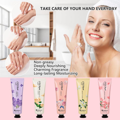 Hand Cream Vegan Friendly,5 x 30ml, Pack of 5,for Dry Cracked Hands,Daily Moisturising hand Lotion gift set,Mothers Day gifts for women