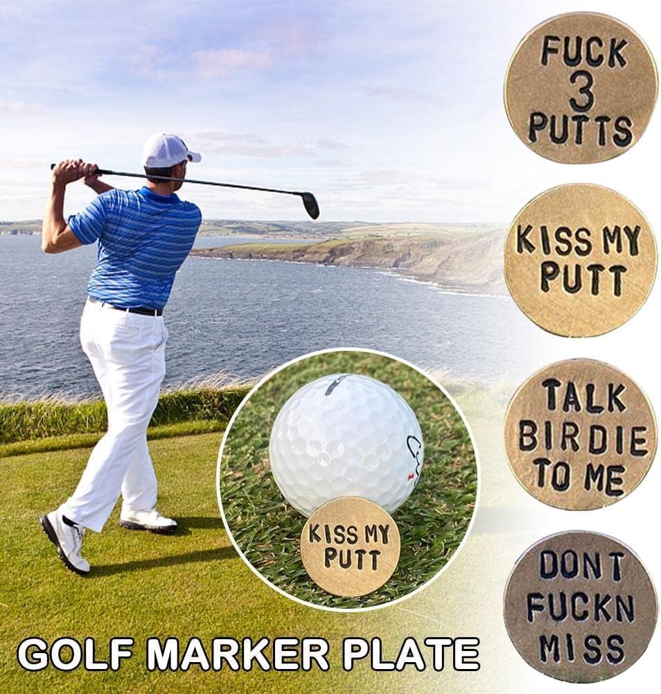 BWESOO Adult Humor Novelty Golf Ball Markers Funny Golf Ball Marker for Men with Funny Words Unique Golf Gag Gifts for Men or Women Golfers,On-Course Accessories,Golf