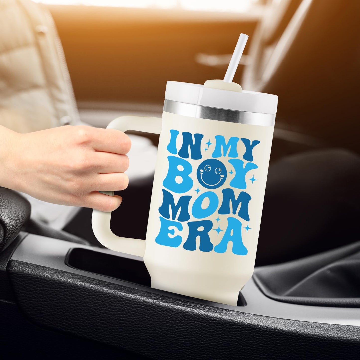 Boy Mom Gifts for New Mom - First Mothers Day Gifts for New Moms, Boy Mama, Pregnant Mother, Expecting Mommy, First Time Moms To Be, Mommy To Be - 40oz Travel Cup Insulated Tumbler with Lid & Straw