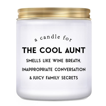 Cool Aunt Lavender Candle Gifts: Funny New Aunt Birthday Gifts from Niece Nephew Best Aunty Ever Christamas Day Gift 7oz