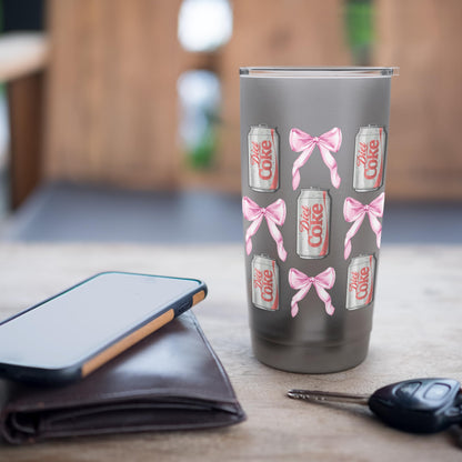 Coca-Cola Diet Coke & Pink Bows Collage Logo Vintage Stainless Steel Insulated Tumbler