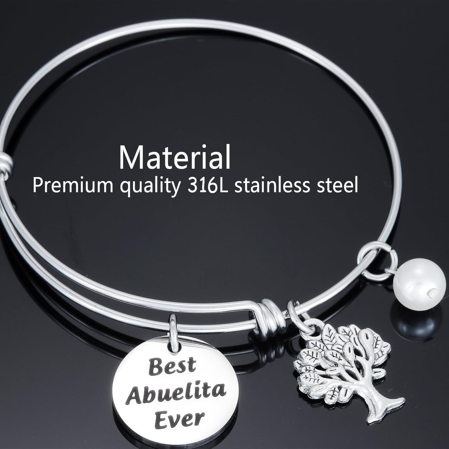 HUTIMY Abuelita Gifts In Spanish from Grandchildren Birthday Accessories for Grandmother Best Abuelita Bracelet