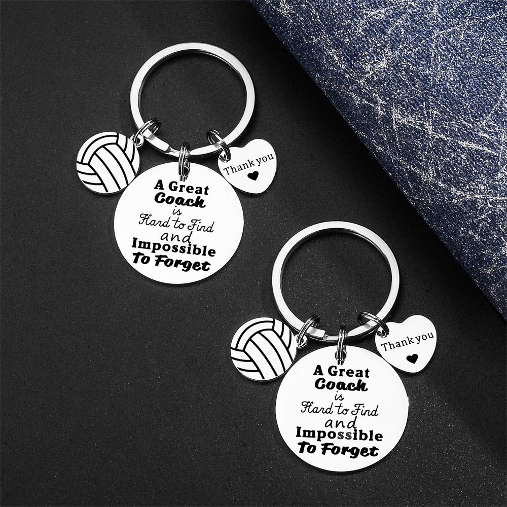 YF 2 Pcs Volleyball Coach Keychain Appreciation Gift for Volleyball Coach Thank you Keychain Gift for Volleyball Team