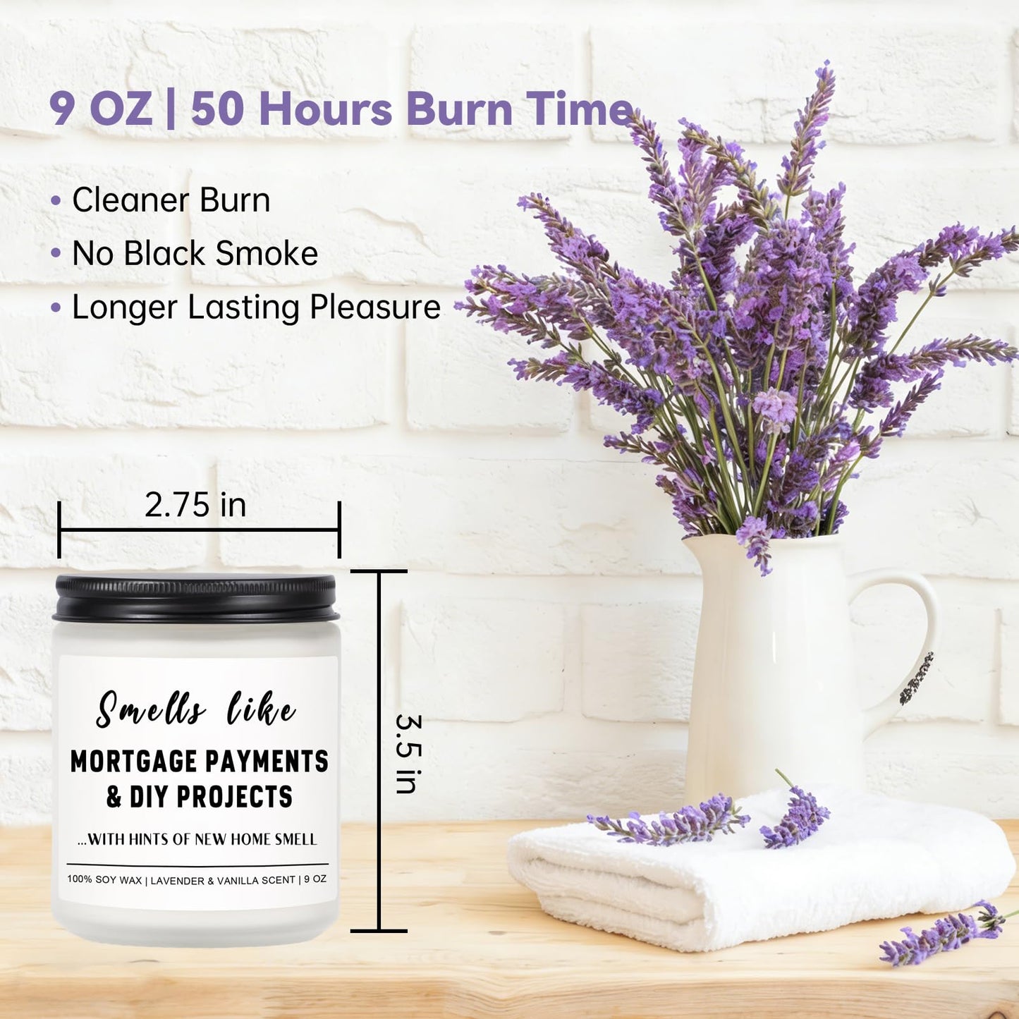 Funny House Warming Gifts New Home Housewarming Gifts New Home Gift Ideas for Women Men Couple First Apartment Essentials Homeowner Decor Closing Gift - Lavender Scented Candle 9 oz (Homes 2)