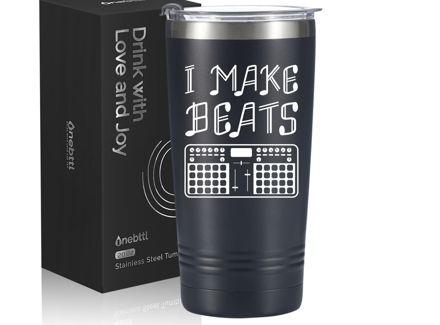 Onebttl Music Producer Gifts, Cool DJ Gifts for Christmas, Birthday, 20oz Stainless Steel Tumbler with Lid Straw