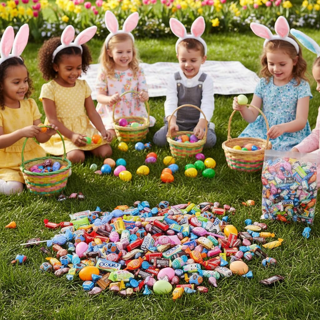 Easter Candy Bulk Variety Pack 2lb - Assorted Chocolate Bulk Easter Candy Individually Wrapped for Party Favors, Easter Egg Fillers & Easter Basket Stuffers - 2 Pounds