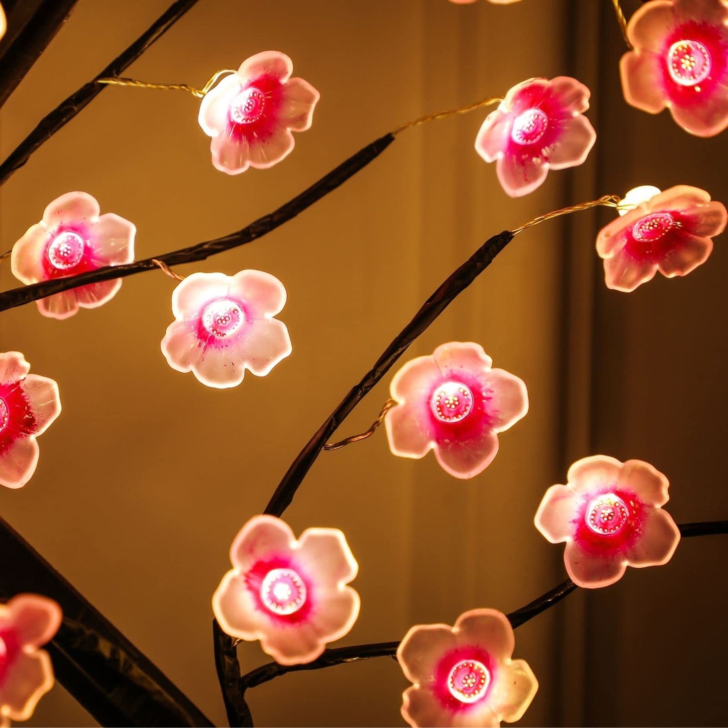 Cherry Blossom Tree Lamp, 18inch 36 Led Bonsai Tree Lights, Battery/USB Operated Japanese Decor Night Lights for Teacher Appreciation Graduation Back to School Bedroom Home Gift Idea,Warm White