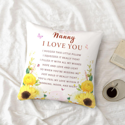 Nanny Gifts for Grandma, Birthday Gifts for Nanny from Grandchildren, Best Nanny Ever Gifts, Nanny Birthday Gifts, Grandma Gifts for Nannie from Grandkids Throw Pillow Cover 18X18 Inches
