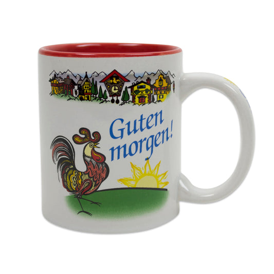 Essence of Europe Gifts Guten Morgen/Good Morning in German Colorful Ceramic Coffee Mug by E.H.G | 12 oz