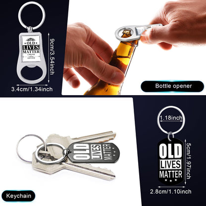 Geiserailie 7 Pcs Old Lives Father's Gifts Set for Dad Grandpa Man Include 20oz Tumbler Socks Keychain Bottle Opener Card Sash and Box for Men 30th 40th 50th 60th 70th 80th Birthday Gift