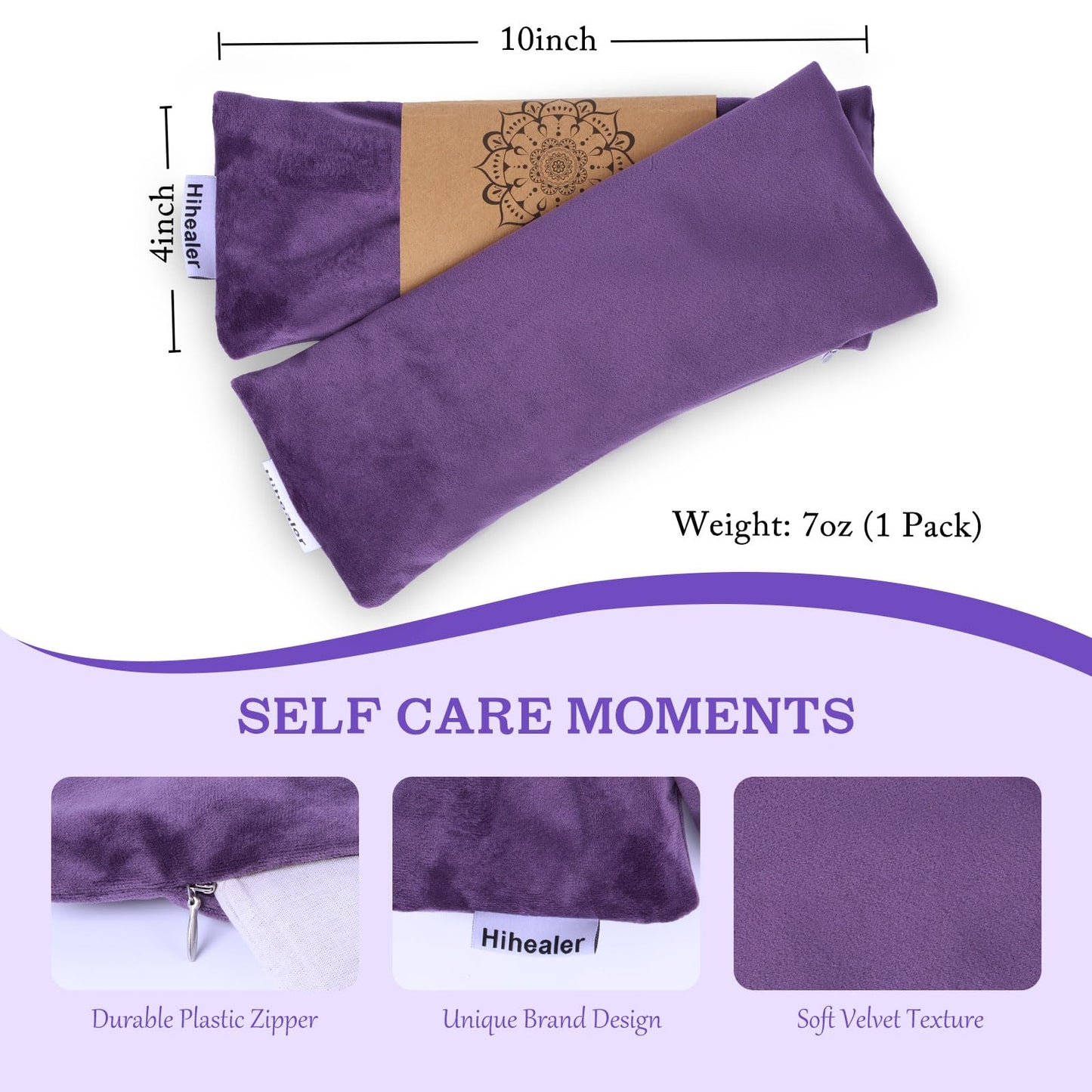 Relaxation Gifts for Women, Weighted Eye Mask for Sleeping, Yoga, Spa, Meditation, Lavender Eye Pillow Heated for Headache, Sinus & Dry Eyes Relief, Moist Heat Mask, Birthday Gifts for Mom (Purple)