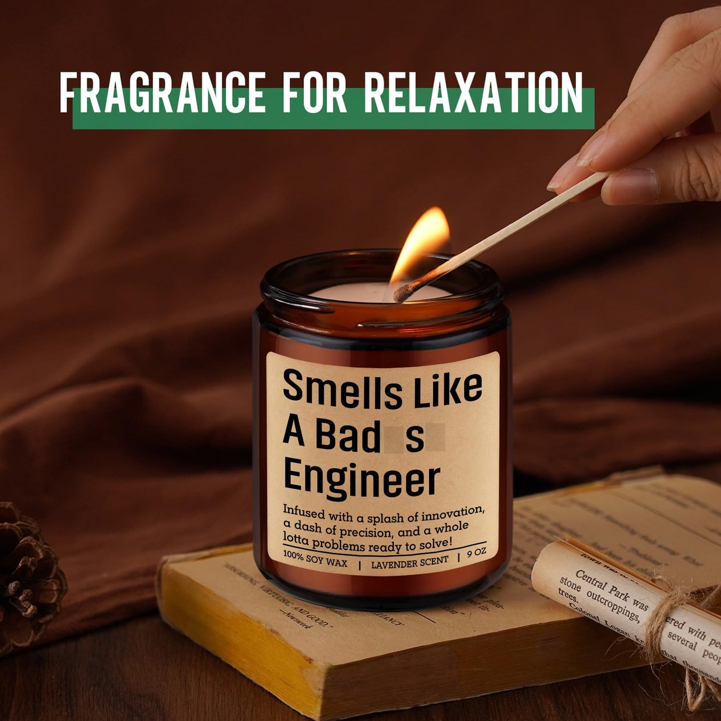GSPY Candle, Engineer Gifts for Men, Women - Cool Graduation, Fathers Day, Birthday, Engineering Gifts for Engineers, Students, Grads - Mechanical Civil Electrical Software Aerospace Engineering Ideas