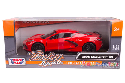 2020 Chevrolet Corvette C8 Stingray Red Timeless Legends 1/24 Diecast Model Car by Motormax 79360