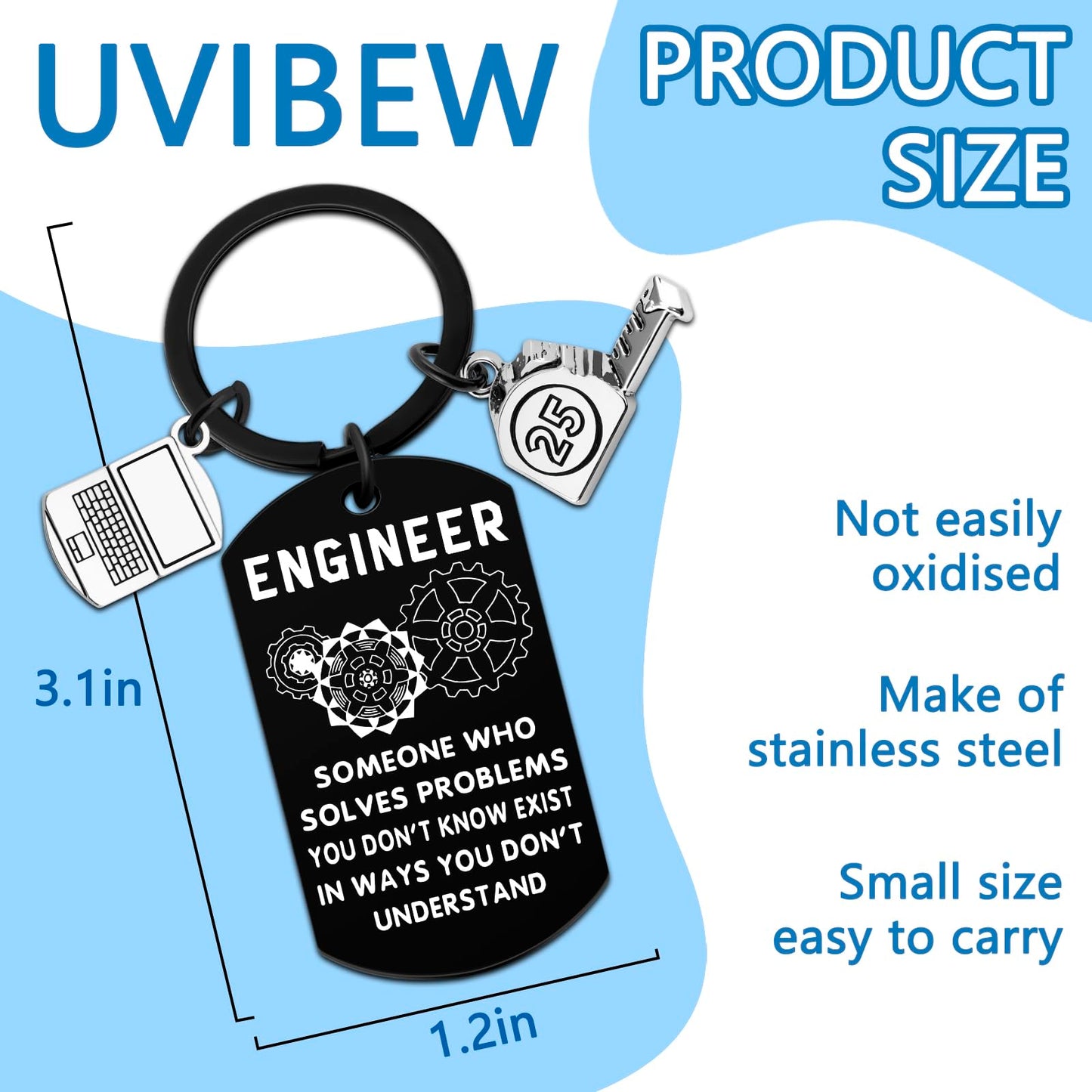 Engineer Gifts for Men Engineer Keychain Cool Gifts for Engineers Graduation Gift for Him Electrical Engineering Gift for School Student