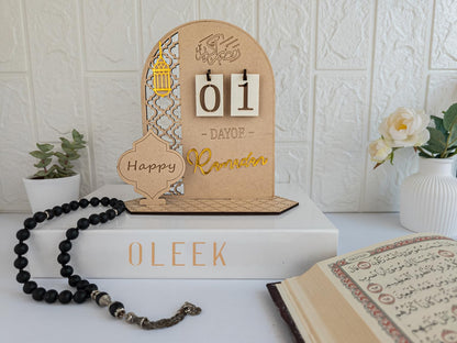 OLEEK Ramadan countdown calendar - Ramadans decorations for home 2026 - Ramdan calendar for kids - Ramdan gifts for kids - Ramadan table decor - Ramdans advent calendars - زينة رمضان كريم ديكور