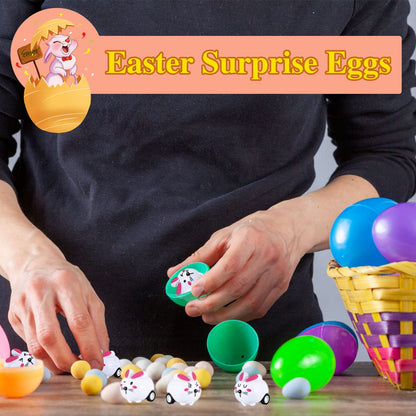 Qyyiguf 30 PCS Easter Rabbit Toy Cars,Rabbit Toys Pull Back Cars,Mini Bunny Toys for Easter Basket Stuffers,Easter Egg Stuffers,Party Favors,Classroom Prizes,Birthday Gifts,Kids,Girls,Boys