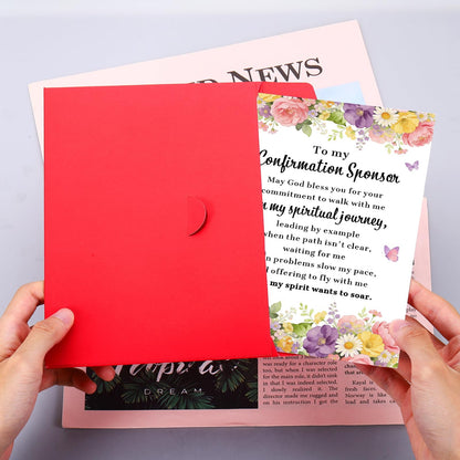 Confirmation Sponsor Card, Confirmation Sponsor Gifts for Women Godmother, Christian Thank You Card from Godchild Girls, Catholic Appreciation Cards for Sponsors Spiritual Mentor