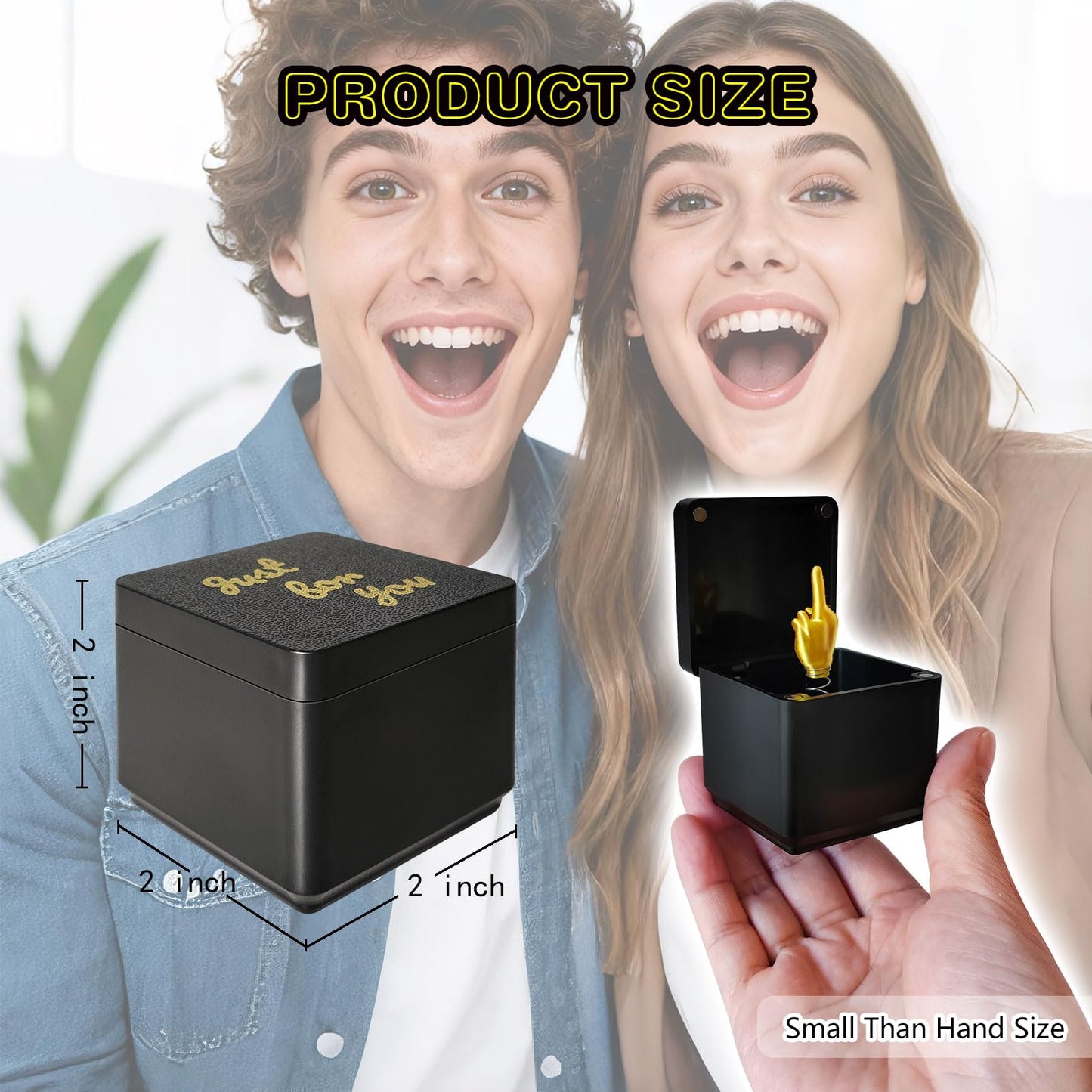 Middle Finger in A Box,2 Pack Prank Gift Box for Adults, Funny Middle Finger Birthday White Elephant Gifts,Weird Stuff Quirky Joke for Gag