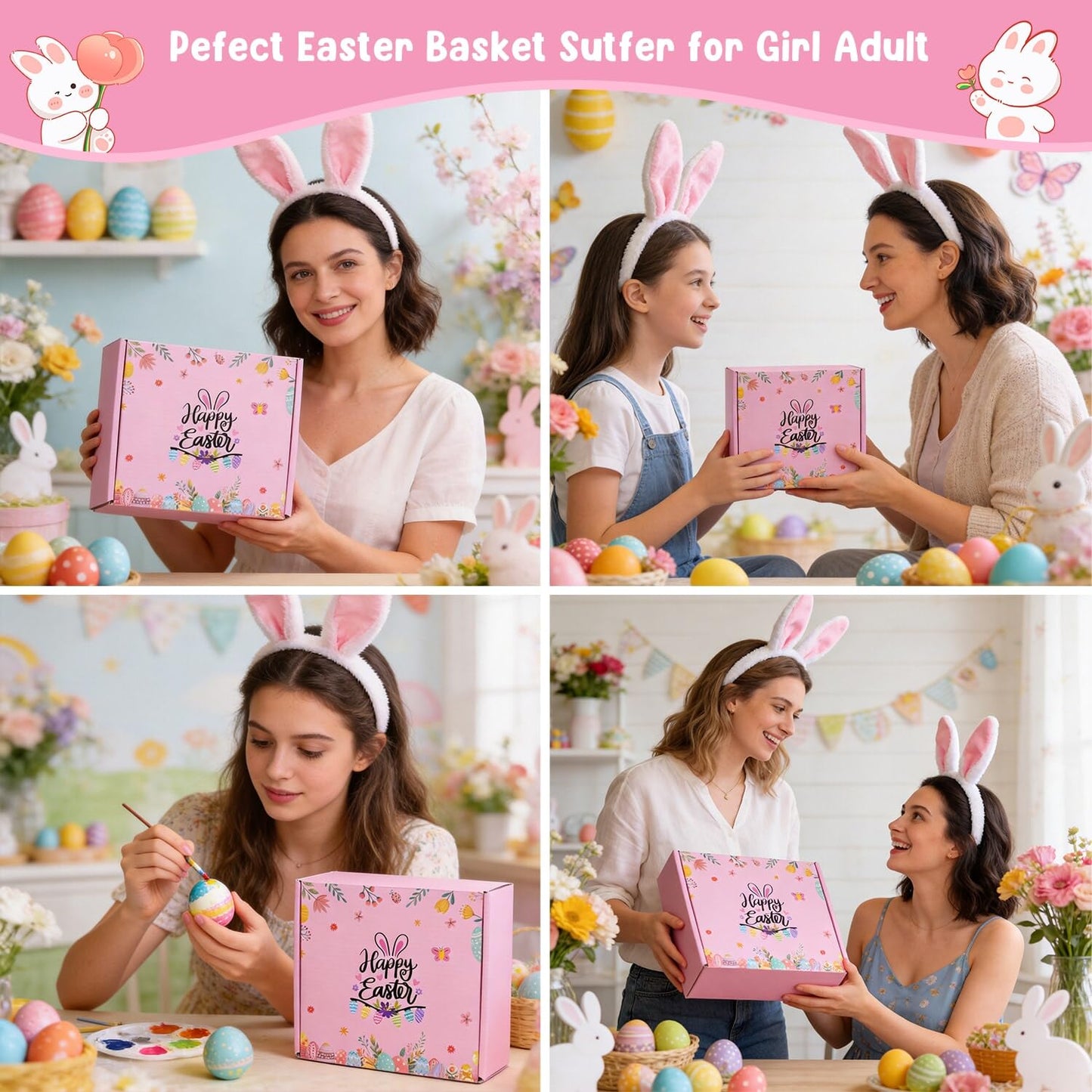 Easter Basket Stuffers for Teens Girls, Unique Easter Gifts for Teens Girls Women Adult Daughter, Easter's Basket Essentials Bunny Gift for Girl Adults, Teen Girl Easter's Baskets Ideas