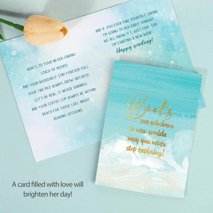 Suhctuptx Book Lovers Gifts, Bookish Gift for Women Book Accessories, Books Club Gift Reading Gifts for Book Lover Readers Teachers Coworker Bookworm Librarian Just a Girl Who Loves Books