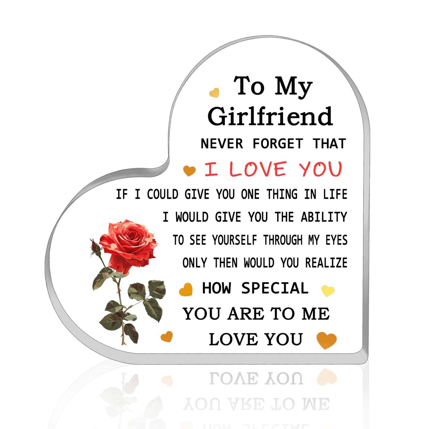 Gf Gifts I Love You Gifts for Girlfriend Romantic Gift for Her Gf Valentines Christmas Birthday Gift for Her Desk Decor Acrylic Plaque