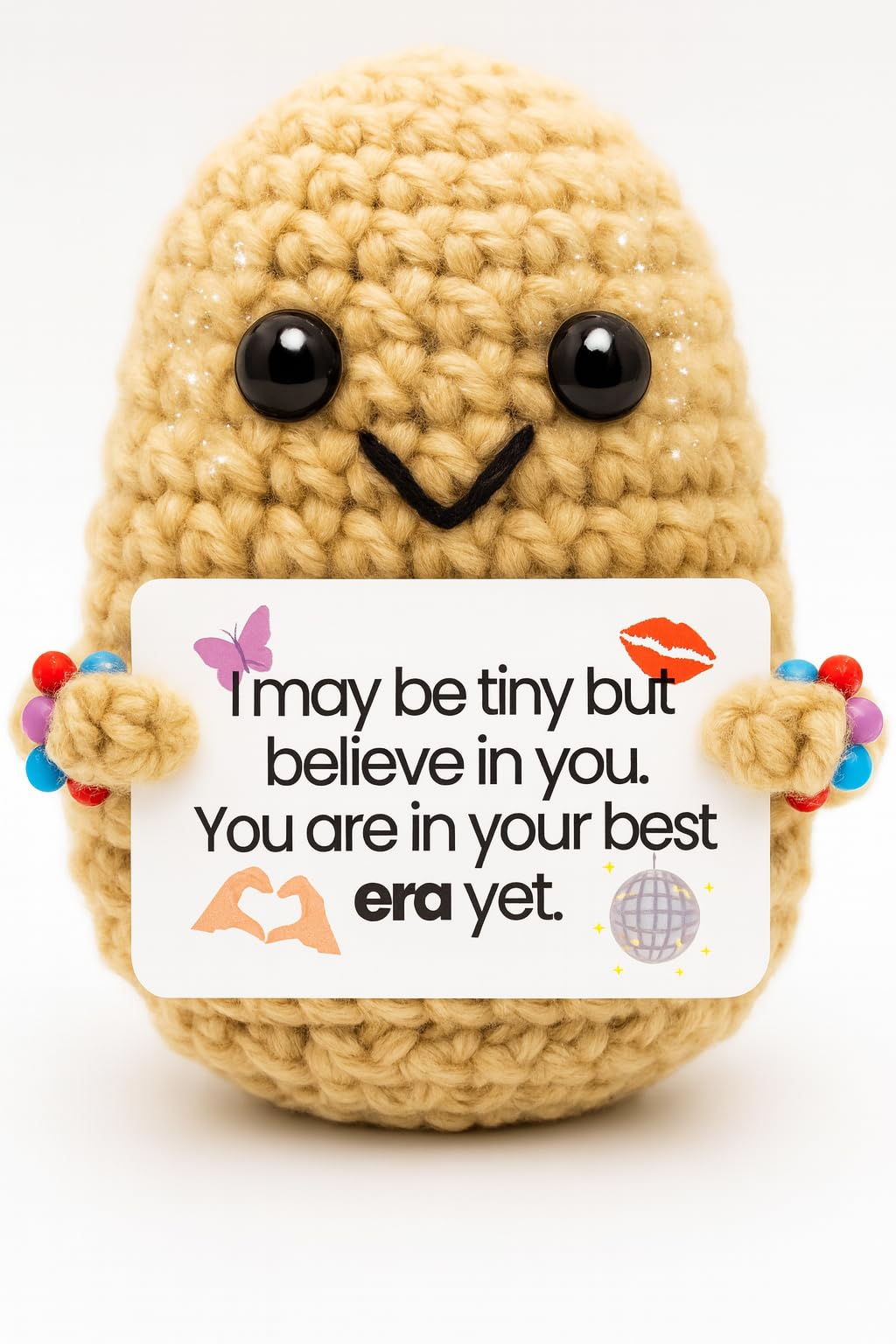 Handcrafted Crochet Fan Girl Plush Figure, Small Decorative Plush, Music Theme, Desk Decoration, Teen Gift Stocking Stuffer Christmas Emotional Support Ages 14+